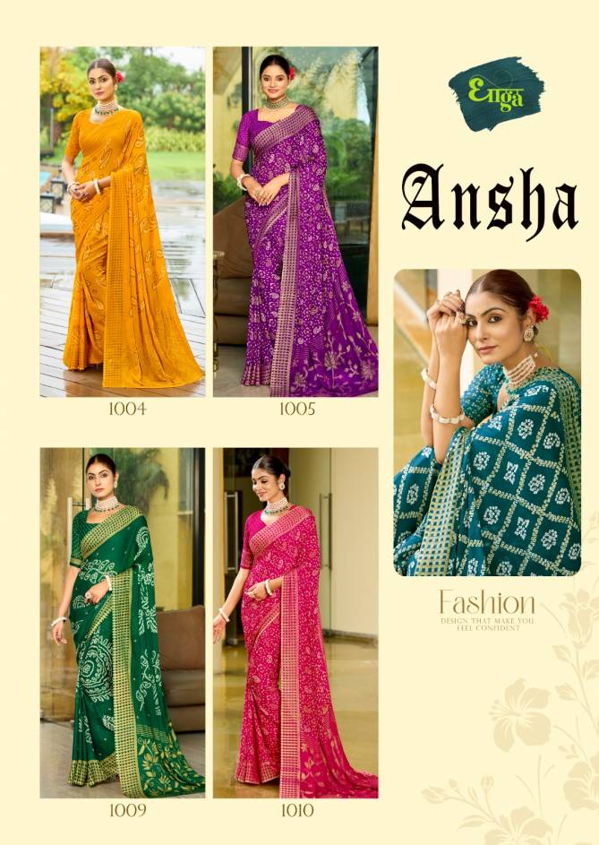 Ansha By Dhaga Bandhni Daily Wear Saree Orders In India 